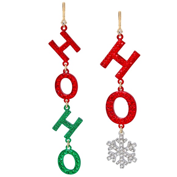 Betsey Johnson Jewelry - Betsey Johnson Christmas Mismatch Earrings